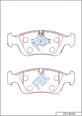 FBK FD14000 - Kit de plaquettes de frein, frein à disque cwaw.fr