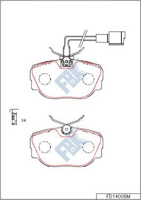 FBK FD14008M - Kit de plaquettes de frein, frein à disque cwaw.fr