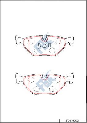 FBK FD14002 - Kit de plaquettes de frein, frein à disque cwaw.fr