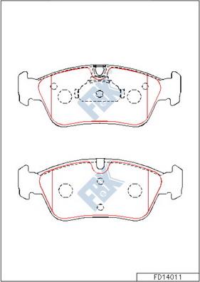 FBK FD14011 - Kit de plaquettes de frein, frein à disque cwaw.fr