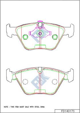 FBK FD14017S - Kit de plaquettes de frein, frein à disque cwaw.fr