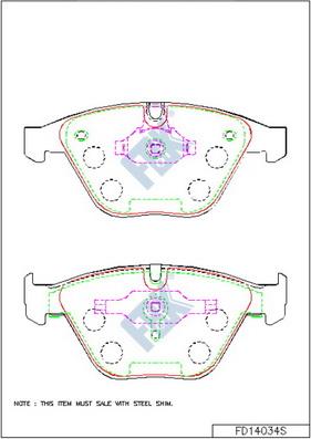 FBK FD14034S - Kit de plaquettes de frein, frein à disque cwaw.fr