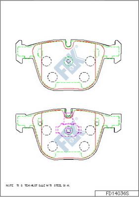 FBK FD14036S - Kit de plaquettes de frein, frein à disque cwaw.fr