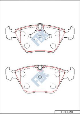 FBK FD14030 - Kit de plaquettes de frein, frein à disque cwaw.fr