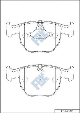 FBK FD14032 - Kit de plaquettes de frein, frein à disque cwaw.fr