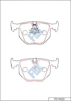 FBK FD14020 - Kit de plaquettes de frein, frein à disque cwaw.fr