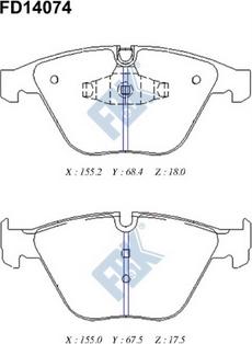 FBK FD14074 - Kit de plaquettes de frein, frein à disque cwaw.fr