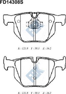 FBK FD14308S - Kit de plaquettes de frein, frein à disque cwaw.fr