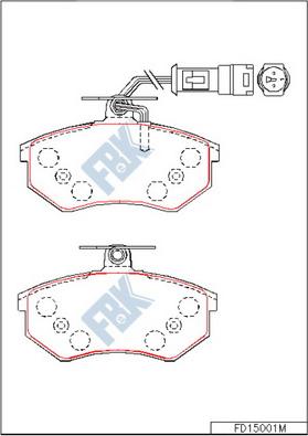 FBK FD15001M - Kit de plaquettes de frein, frein à disque cwaw.fr