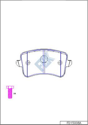 FBK FD15008A - Kit de plaquettes de frein, frein à disque cwaw.fr