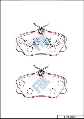 FBK FD15003 - Kit de plaquettes de frein, frein à disque cwaw.fr