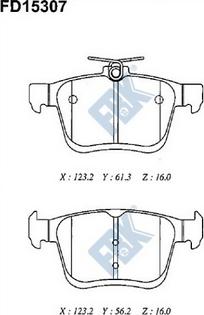 FBK FD15307 - Kit de plaquettes de frein, frein à disque cwaw.fr