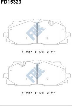 FBK FD15323 - Kit de plaquettes de frein, frein à disque cwaw.fr