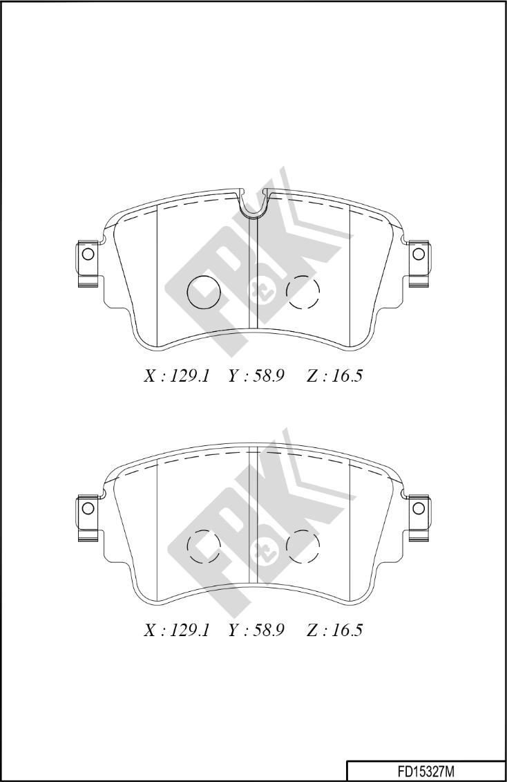 FBK FD15327M - Kit de plaquettes de frein, frein à disque cwaw.fr