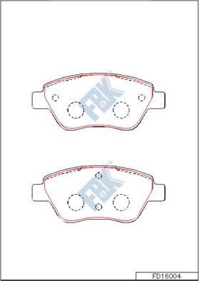 FBK FD16004 - Kit de plaquettes de frein, frein à disque cwaw.fr