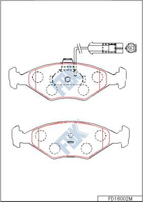 FBK FD16002M - Kit de plaquettes de frein, frein à disque cwaw.fr