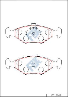 FBK FD16002 - Kit de plaquettes de frein, frein à disque cwaw.fr