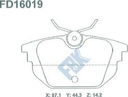 FBK FD16019 - Kit de plaquettes de frein, frein à disque cwaw.fr