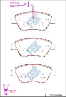 FBK FD16010MA - Kit de plaquettes de frein, frein à disque cwaw.fr