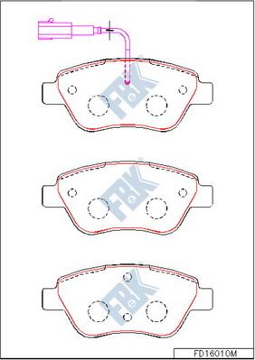 FBK FD16010M - Kit de plaquettes de frein, frein à disque cwaw.fr