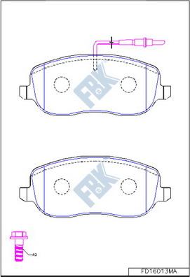 FBK FD16013MA - Kit de plaquettes de frein, frein à disque cwaw.fr