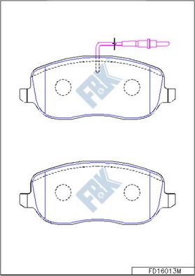 FBK FD16013M - Kit de plaquettes de frein, frein à disque cwaw.fr