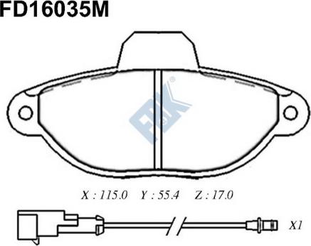 FBK FD16035M - Kit de plaquettes de frein, frein à disque cwaw.fr