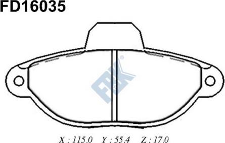 FBK FD16035 - Kit de plaquettes de frein, frein à disque cwaw.fr