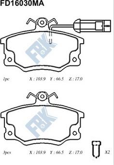 FBK FD16030MA - Kit de plaquettes de frein, frein à disque cwaw.fr