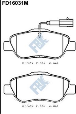 FBK FD16031M - Kit de plaquettes de frein, frein à disque cwaw.fr