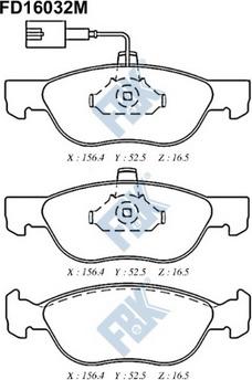 FBK FD16032M - Kit de plaquettes de frein, frein à disque cwaw.fr