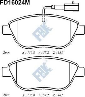 FBK FD16024M - Kit de plaquettes de frein, frein à disque cwaw.fr