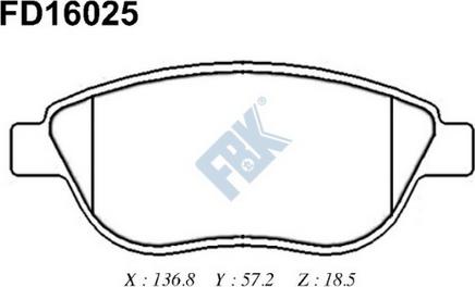 FBK FD16025 - Kit de plaquettes de frein, frein à disque cwaw.fr