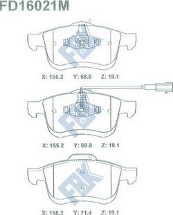 FBK FD16021M - Kit de plaquettes de frein, frein à disque cwaw.fr