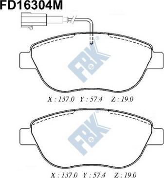 FBK FD16304M - Kit de plaquettes de frein, frein à disque cwaw.fr