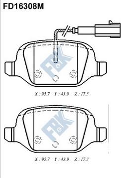 FBK FD16308M - Kit de plaquettes de frein, frein à disque cwaw.fr