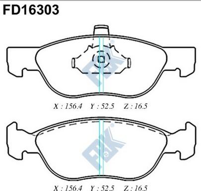 FBK FD16303 - Kit de plaquettes de frein, frein à disque cwaw.fr