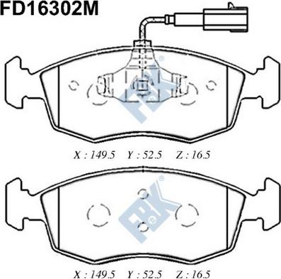 FBK FD16302M - Kit de plaquettes de frein, frein à disque cwaw.fr