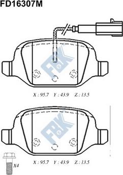 FBK FD16307MA - Kit de plaquettes de frein, frein à disque cwaw.fr