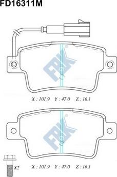 FBK FD16311MA - Kit de plaquettes de frein, frein à disque cwaw.fr