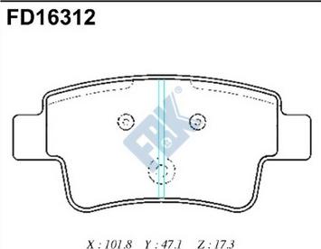 FBK FD16312 - Kit de plaquettes de frein, frein à disque cwaw.fr