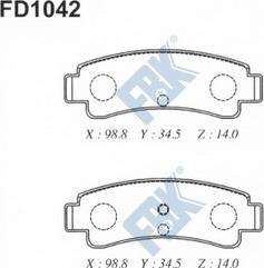 FBK FD1042 - Kit de plaquettes de frein, frein à disque cwaw.fr