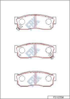 FBK FD1035M - Kit de plaquettes de frein, frein à disque cwaw.fr