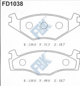 FBK FD1038 - Kit de plaquettes de frein, frein à disque cwaw.fr