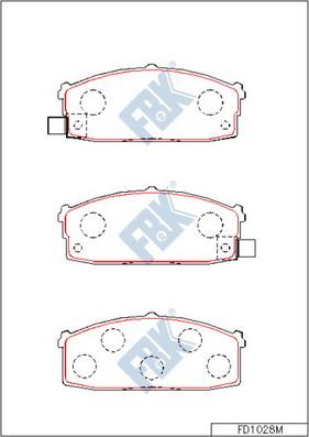 FBK FD1028M - Kit de plaquettes de frein, frein à disque cwaw.fr