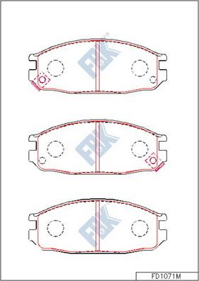 FBK FD1071M - Kit de plaquettes de frein, frein à disque cwaw.fr