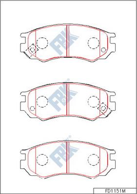 FBK FD1151M - Kit de plaquettes de frein, frein à disque cwaw.fr