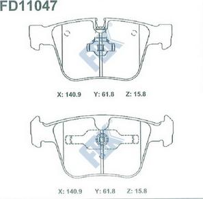 FBK FD11047 - Kit de plaquettes de frein, frein à disque cwaw.fr