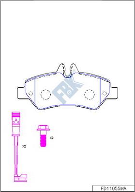 FBK FD11055MA - Kit de plaquettes de frein, frein à disque cwaw.fr