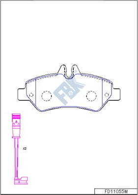 FBK FD11055M - Kit de plaquettes de frein, frein à disque cwaw.fr